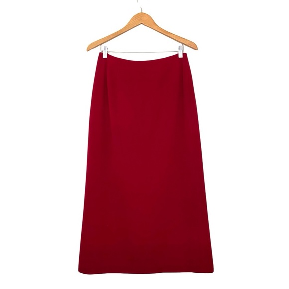Lauren Ralph Lauren | Vintage Wool Blend Crimson Wrap Skirt - Picture 9 of 14